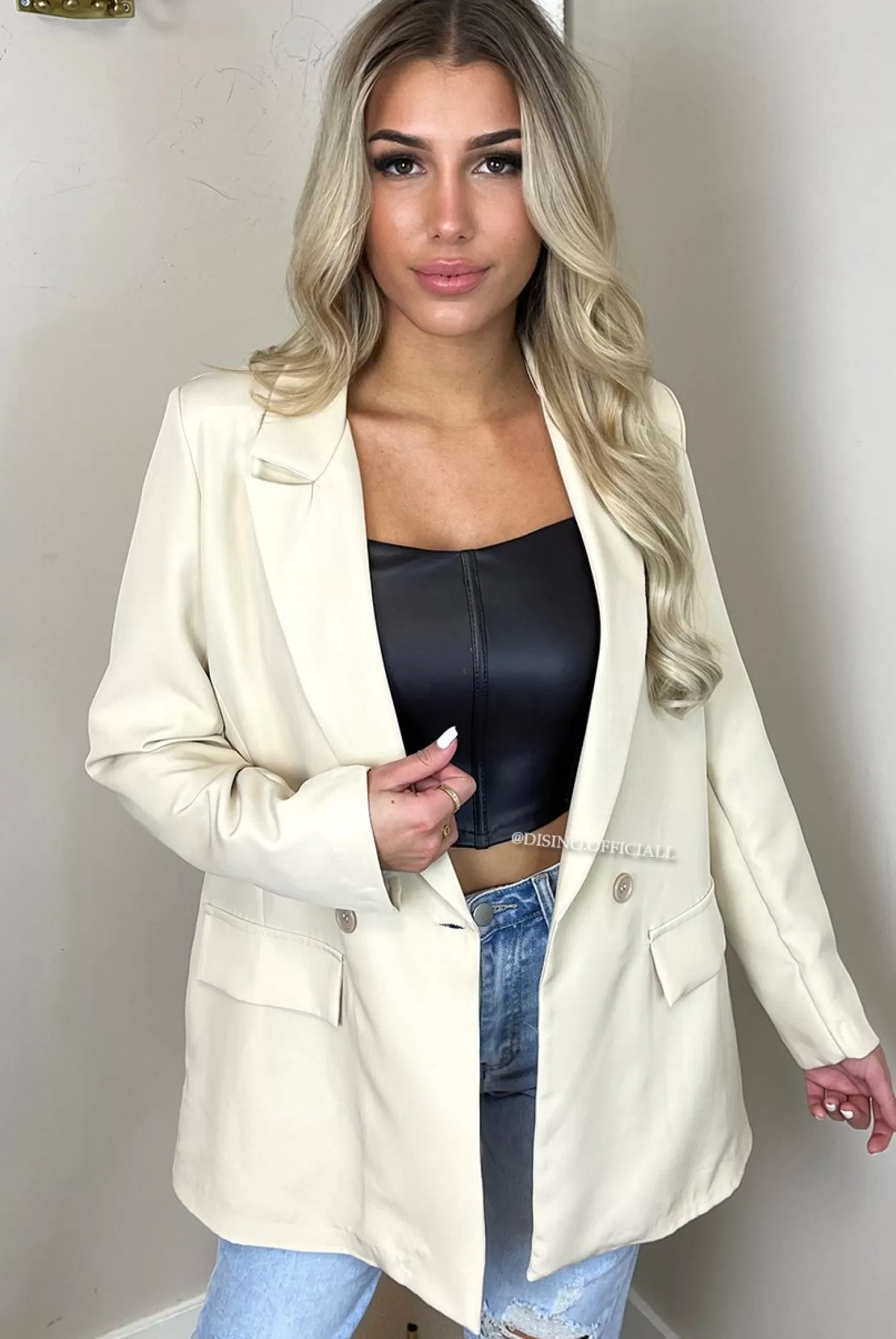 DISINO Beige - 'Bibi Blazer' - Oversized Boyfriend Blazer | Vrouw Clothing