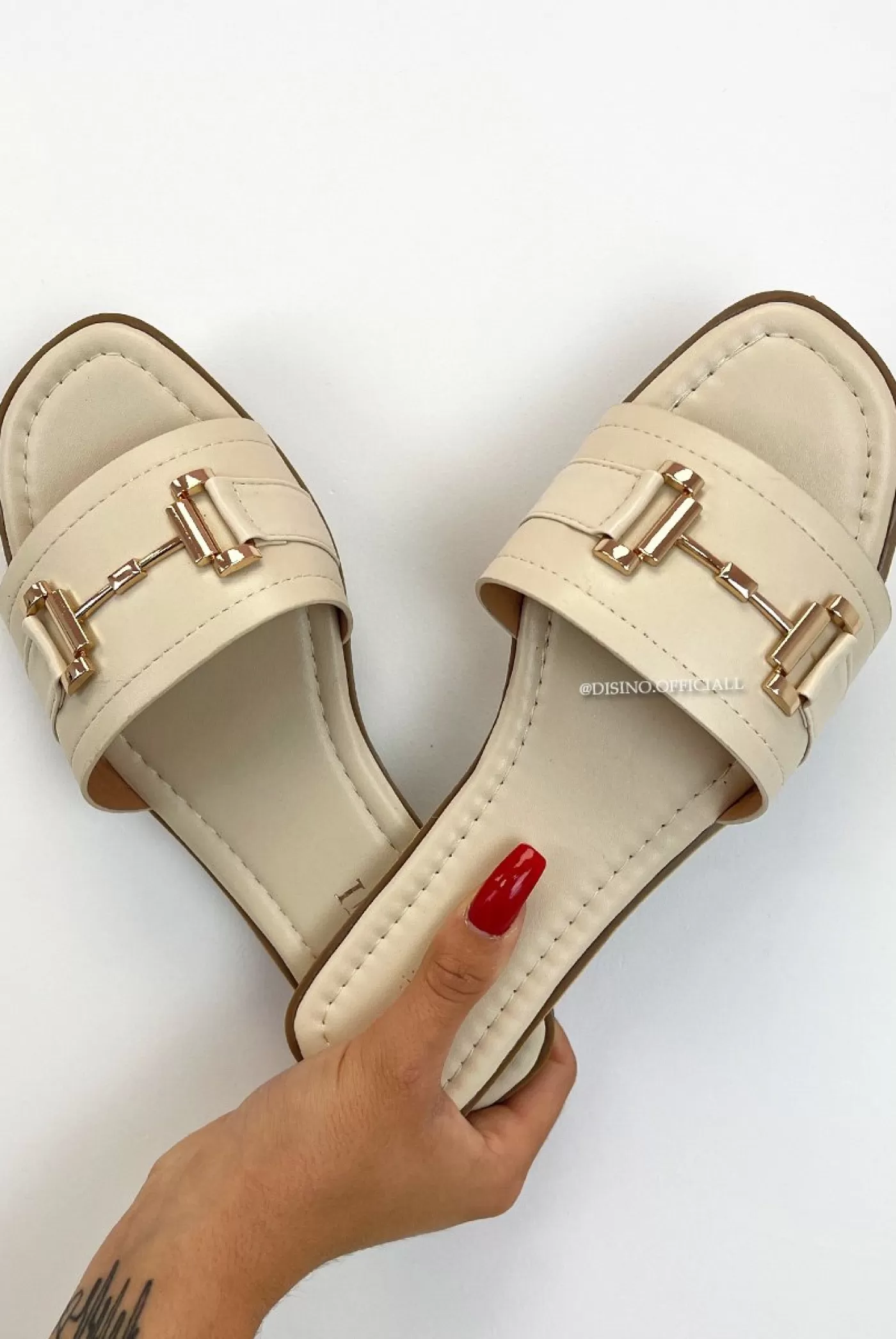 DISINO Beige - 'Jenny Sliders' - Inspired Slippers | Vrouw Sliders