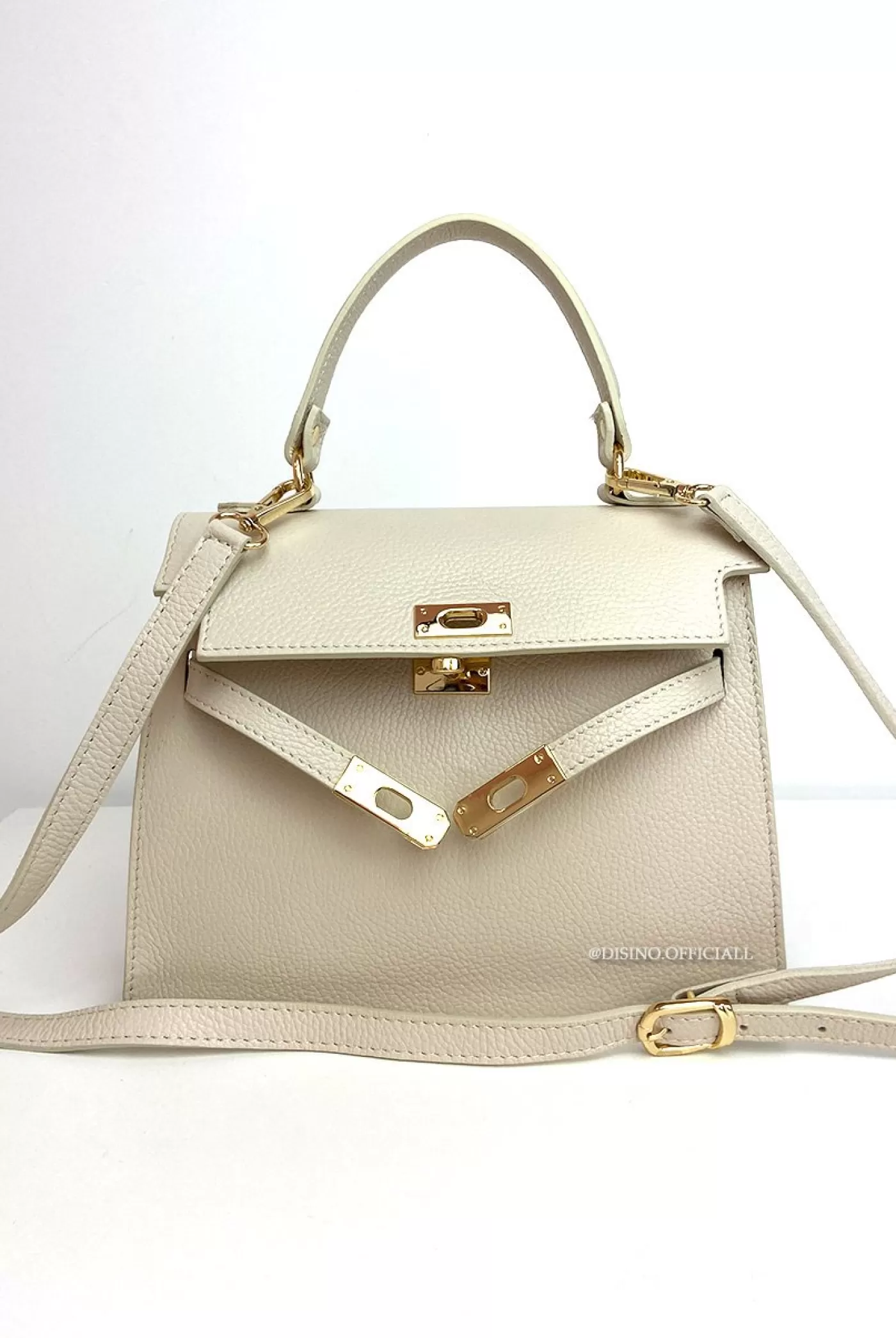 DISINO Beige - 'Monte Carlo' - Real Leather Inspired Designer Bag | Vrouw Bags