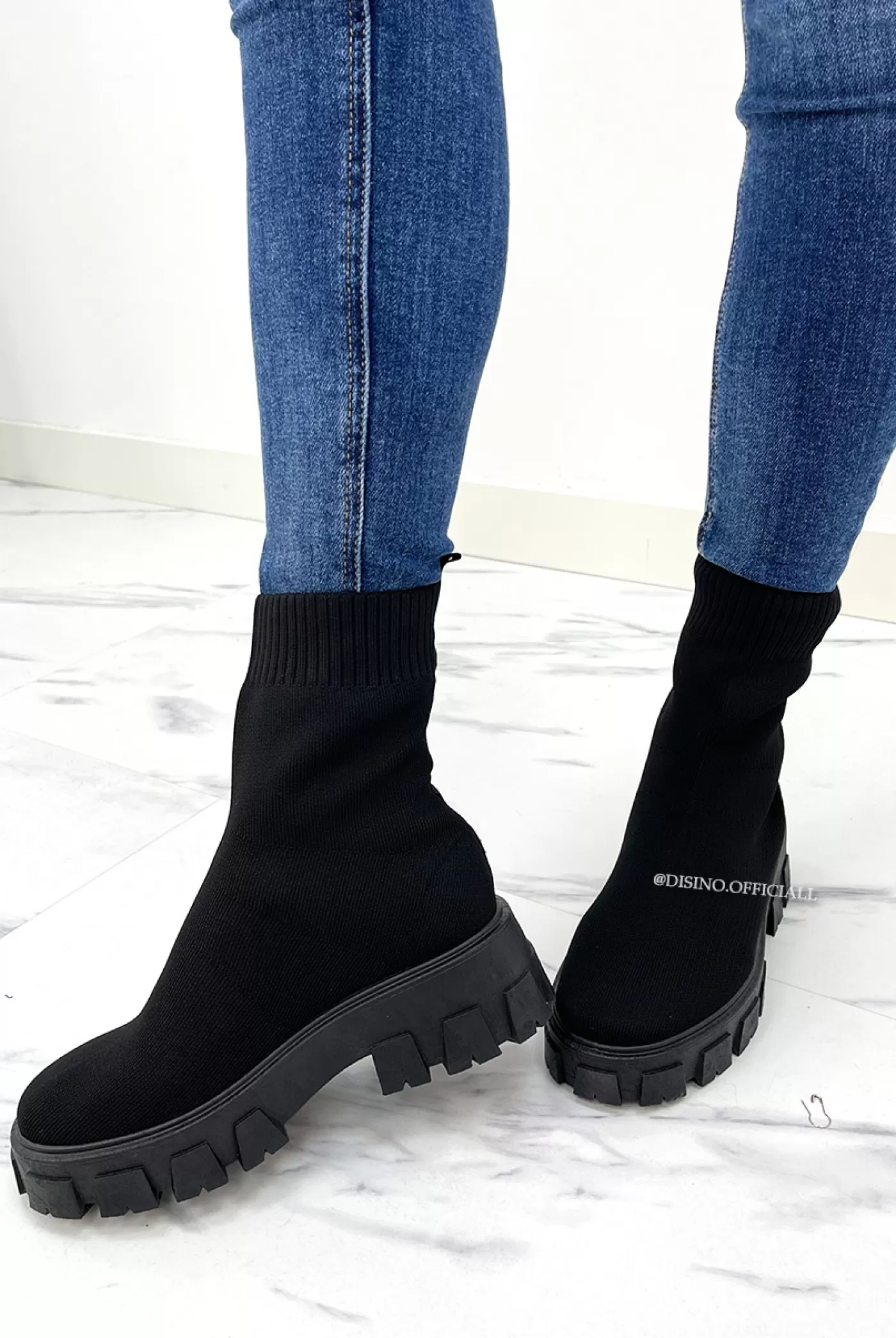 DISINO Black - 'Amey' - Inspired Socket Boots | Vrouw Boots