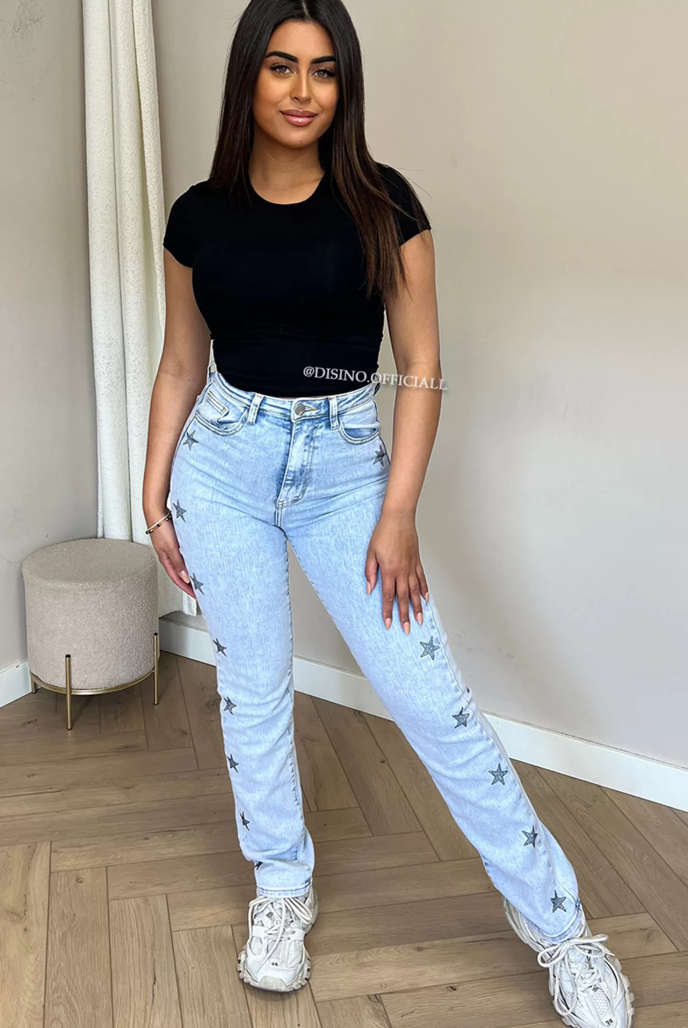 DISINO Black - 'Becky Short' - Short Sleeve Basic Crop Top | Vrouw Tops