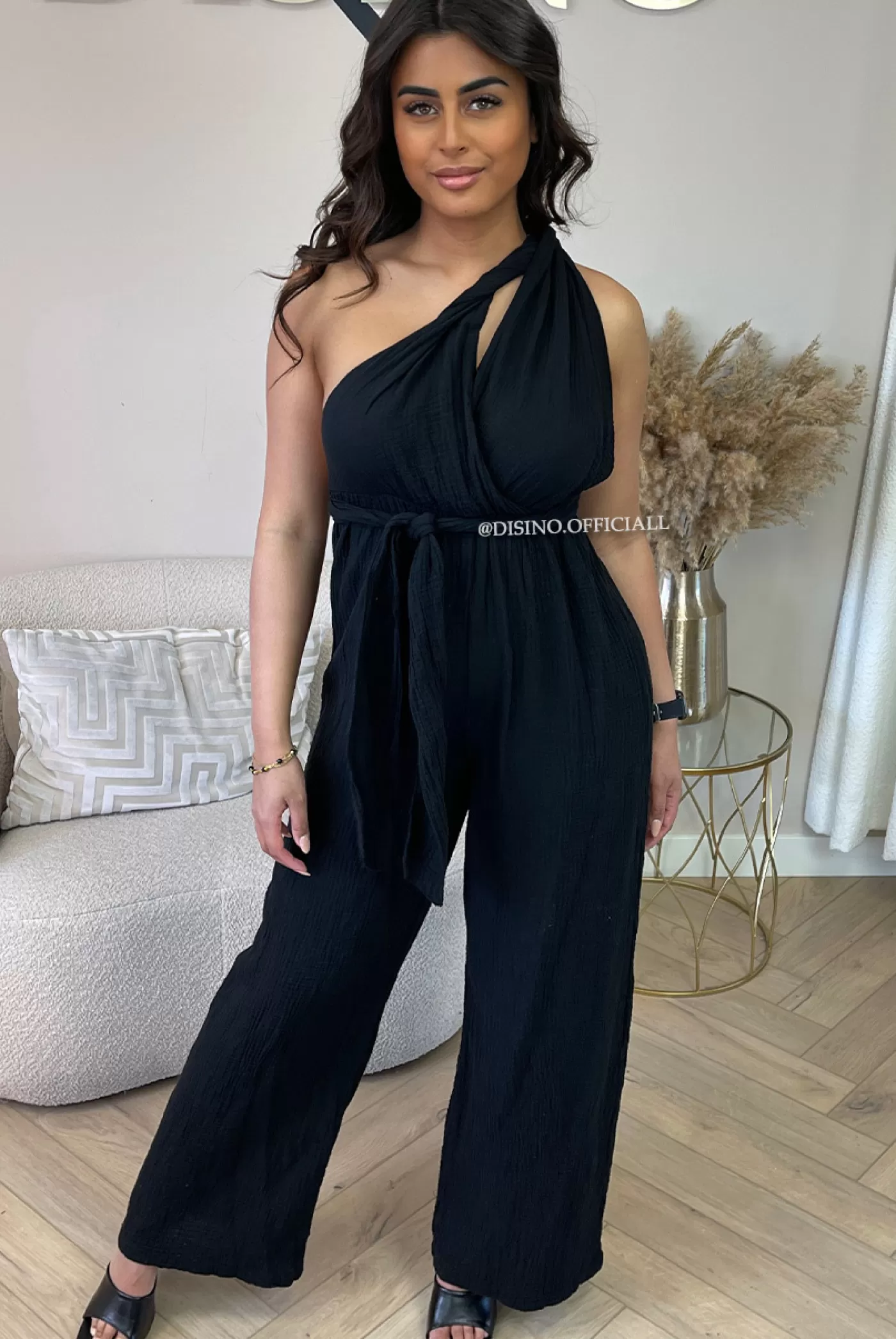 DISINO Black - 'Daisy Jumpsuit' - Multi Way Mousseline Cotton Jumpsuit | Vrouw Jumpsuits & Playsuits