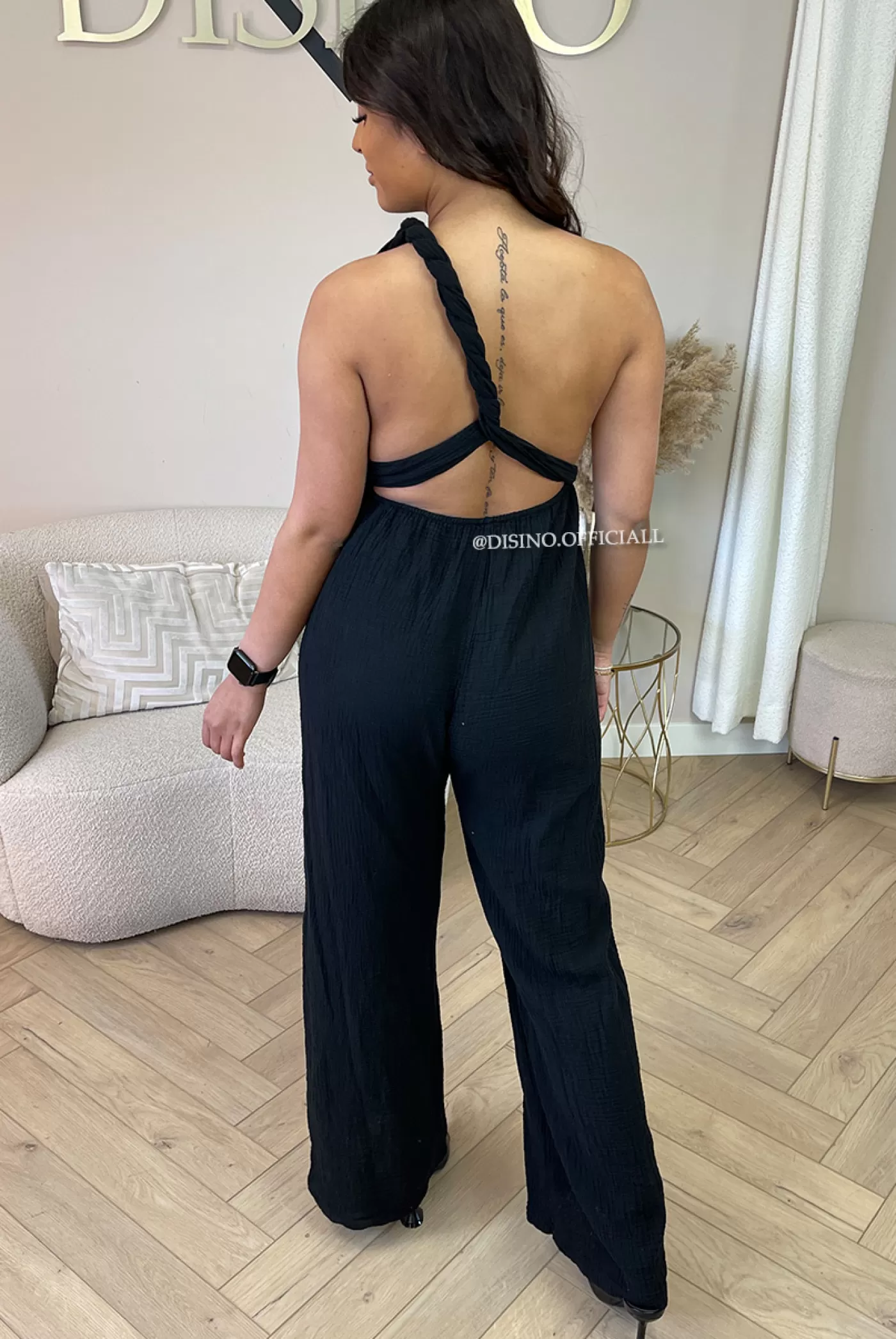 DISINO Black - 'Daisy Jumpsuit' - Multi Way Mousseline Cotton Jumpsuit | Vrouw Jumpsuits & Playsuits