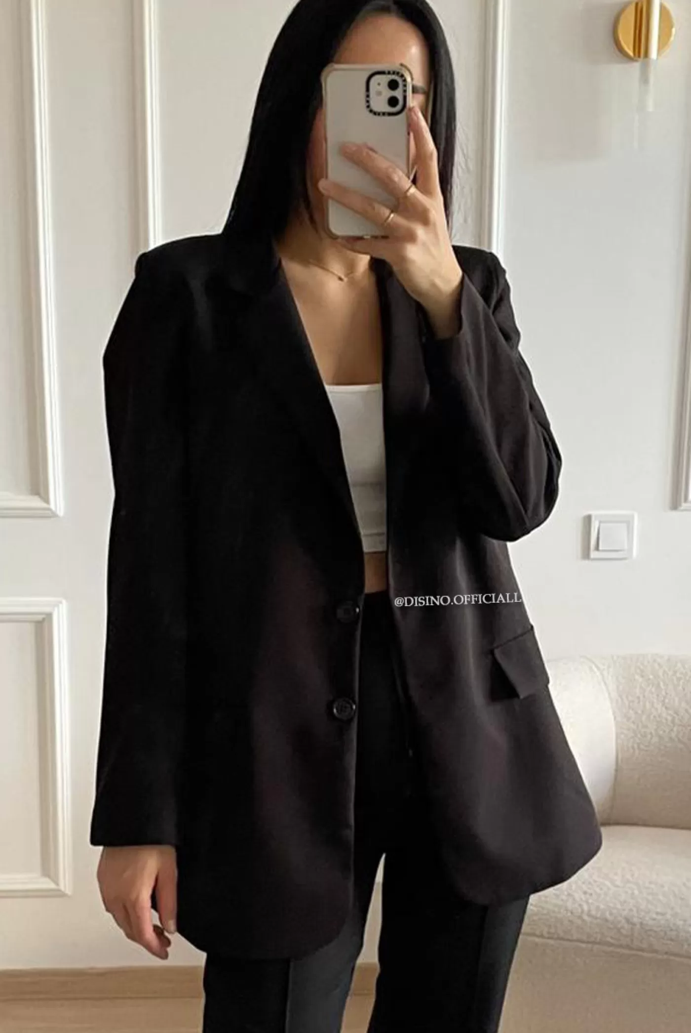 DISINO Black - 'Liya Blazer' - Premium Quality Oversized Blazer | Vrouw Clothing