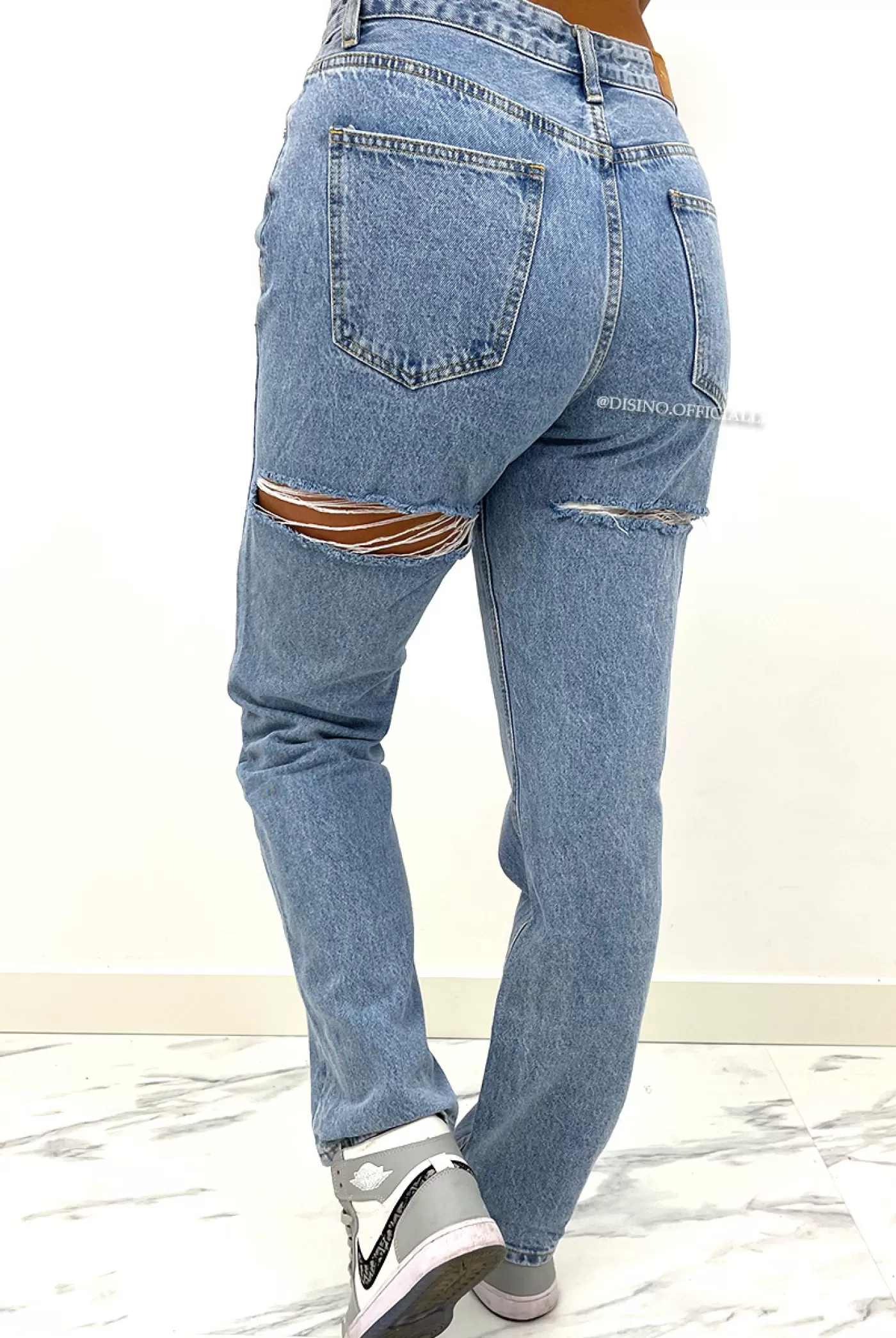 DISINO Blue - High Waist Booty Cut Straight Jeans | Vrouw Jeans