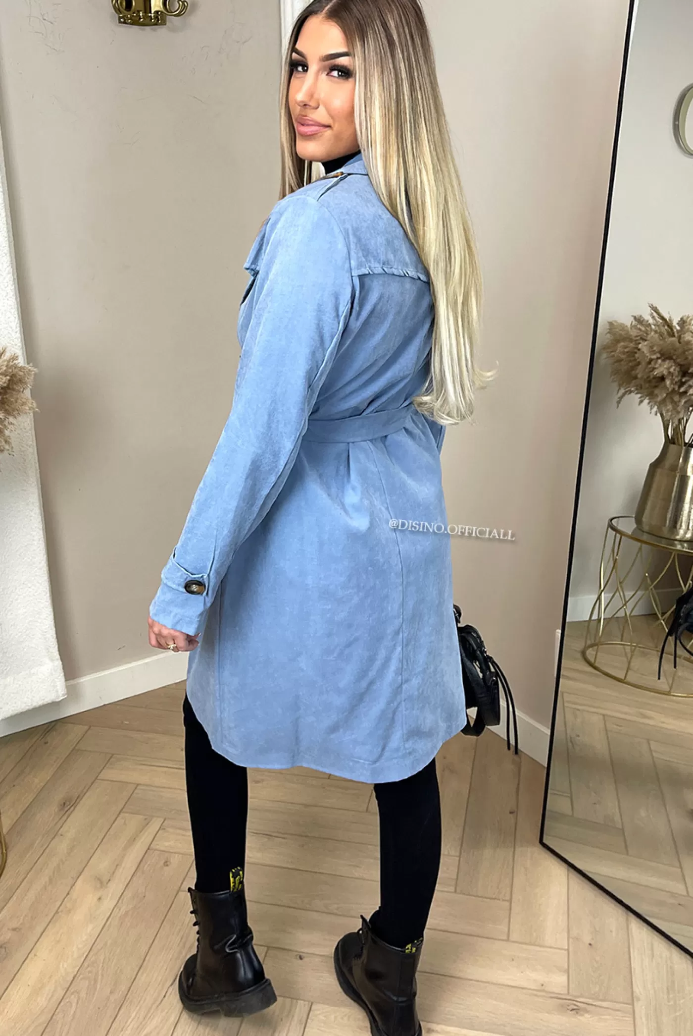 DISINO Blue - 'Letitia' - Premium Quality Trench Coat | Vrouw Clothing