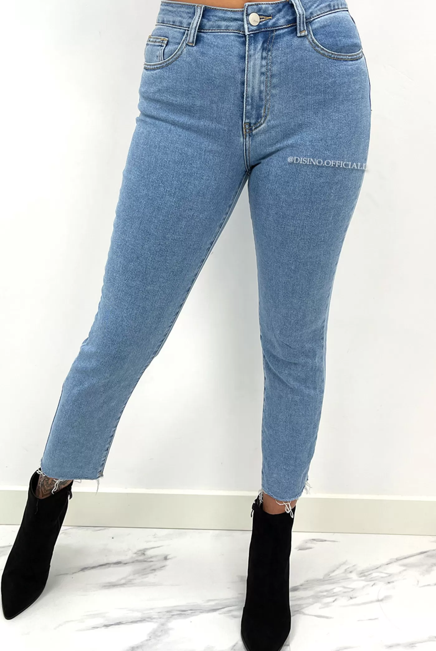 DISINO Blue - 'Maduro' - Perfect Fit Stretch High Waist Mum Jeans - 1710 | Vrouw Jeans