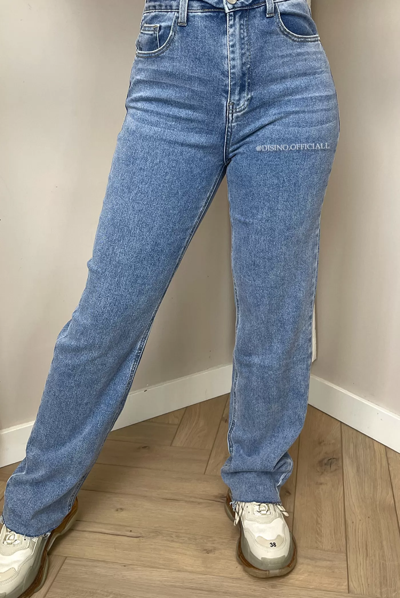 DISINO Blue - 'New York' - Perfect Fit Stretch High Waist Straight Leg Jeans - 2022 | Vrouw Jeans