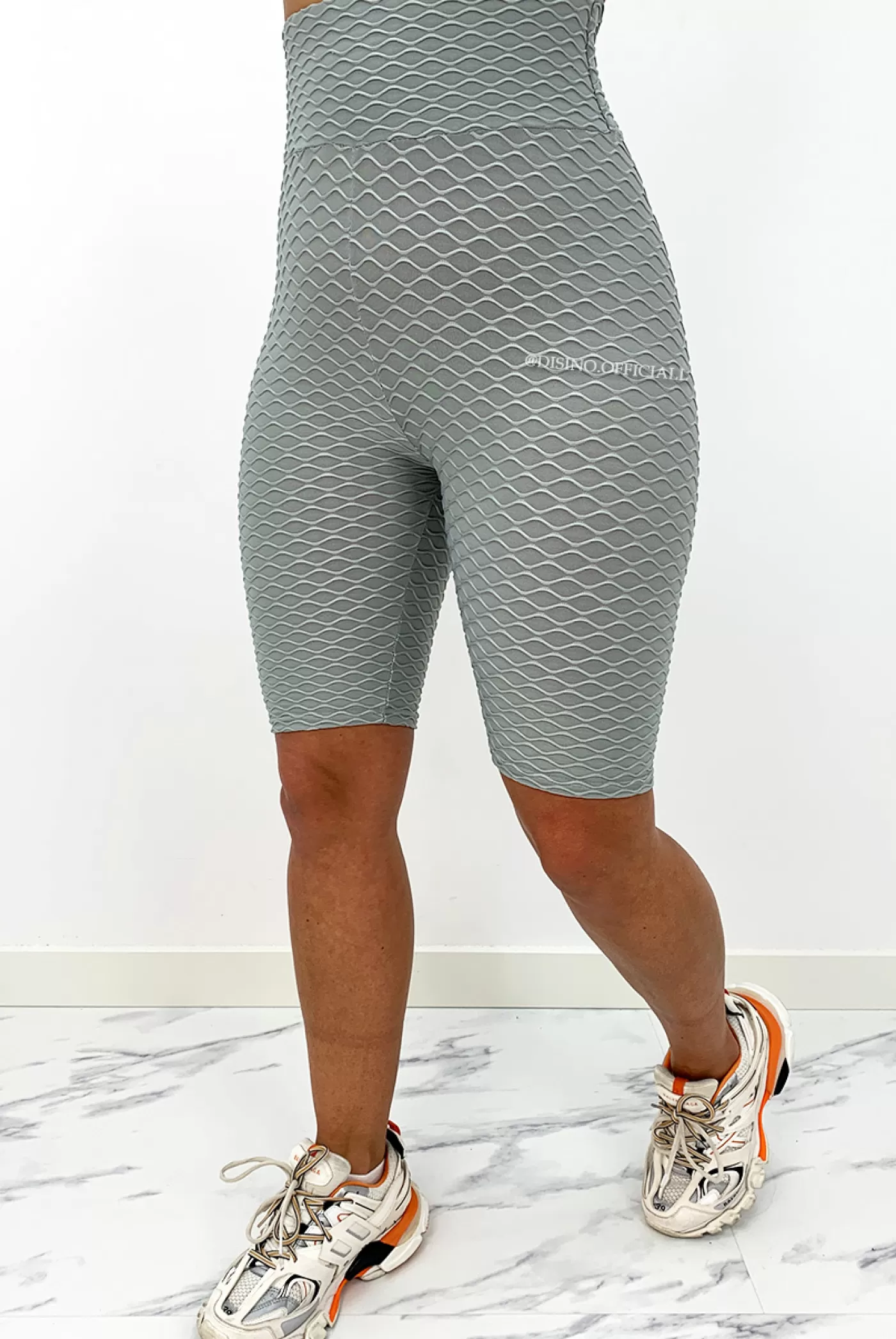DISINO Grey - 'Waffle Biker' - Premium Quality Extra Booty Biker Short | Vrouw Trousers & Pants