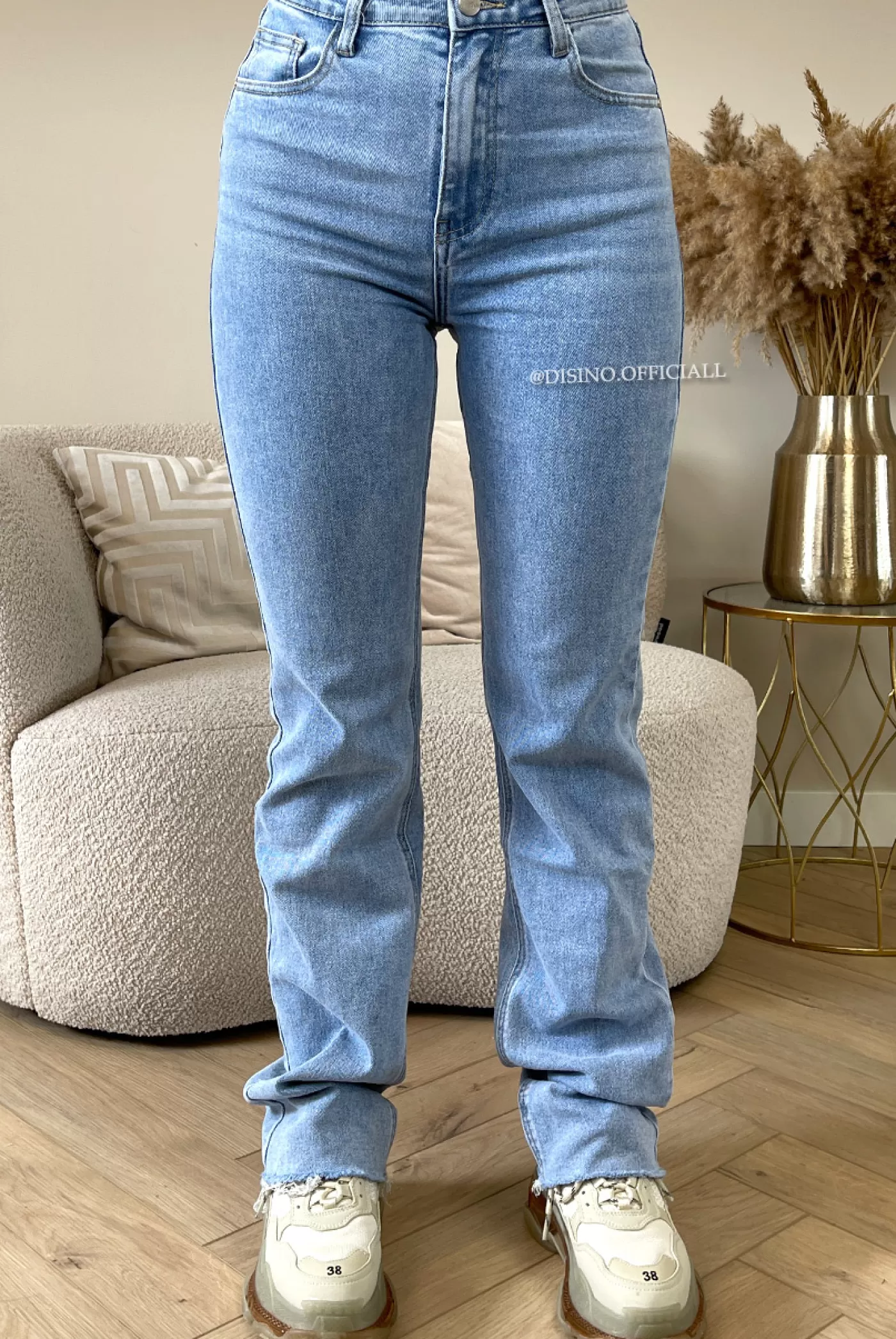 DISINO Light Blue - 'Beverly' - Extra Long Super Stretch Straight Leg Jeans | Vrouw Jeans