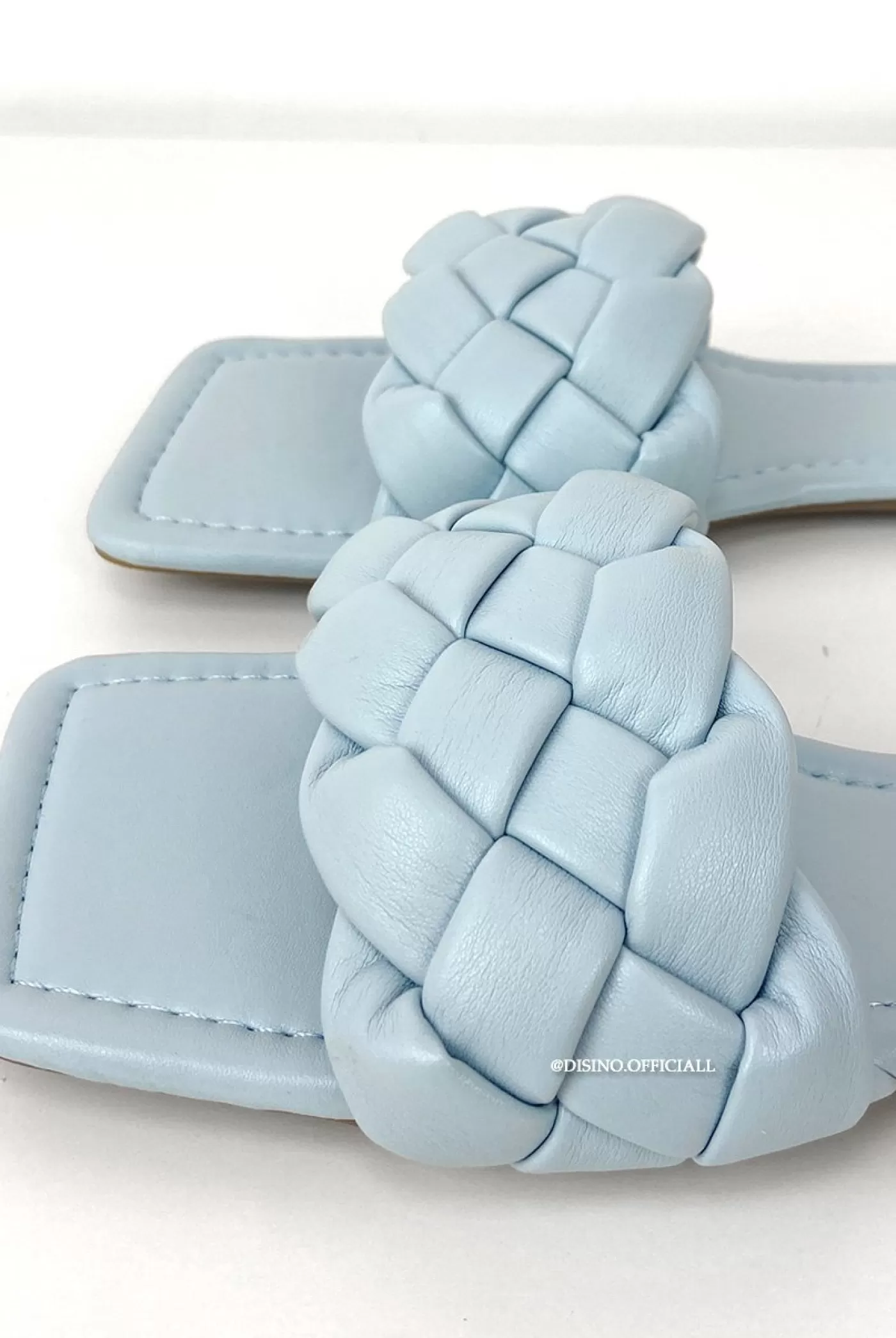 DISINO Light Blue - 'Mila Sliders' - Braided Slippers | Vrouw Sliders