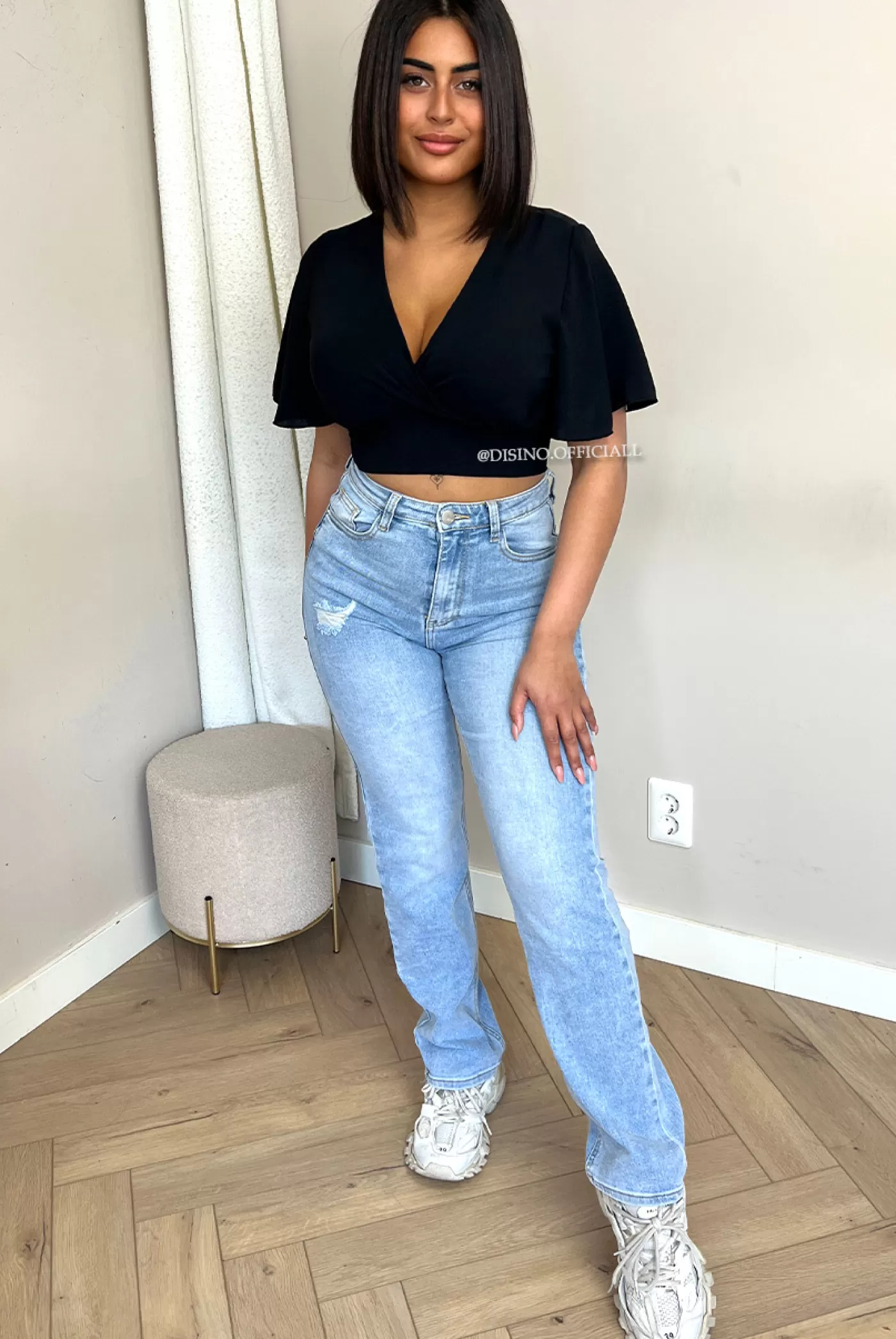 DISINO Light Blue - 'San Diego' - Perfect Fit Stretch High Waist Straight Leg Jeans - 1820 | Vrouw Jeans