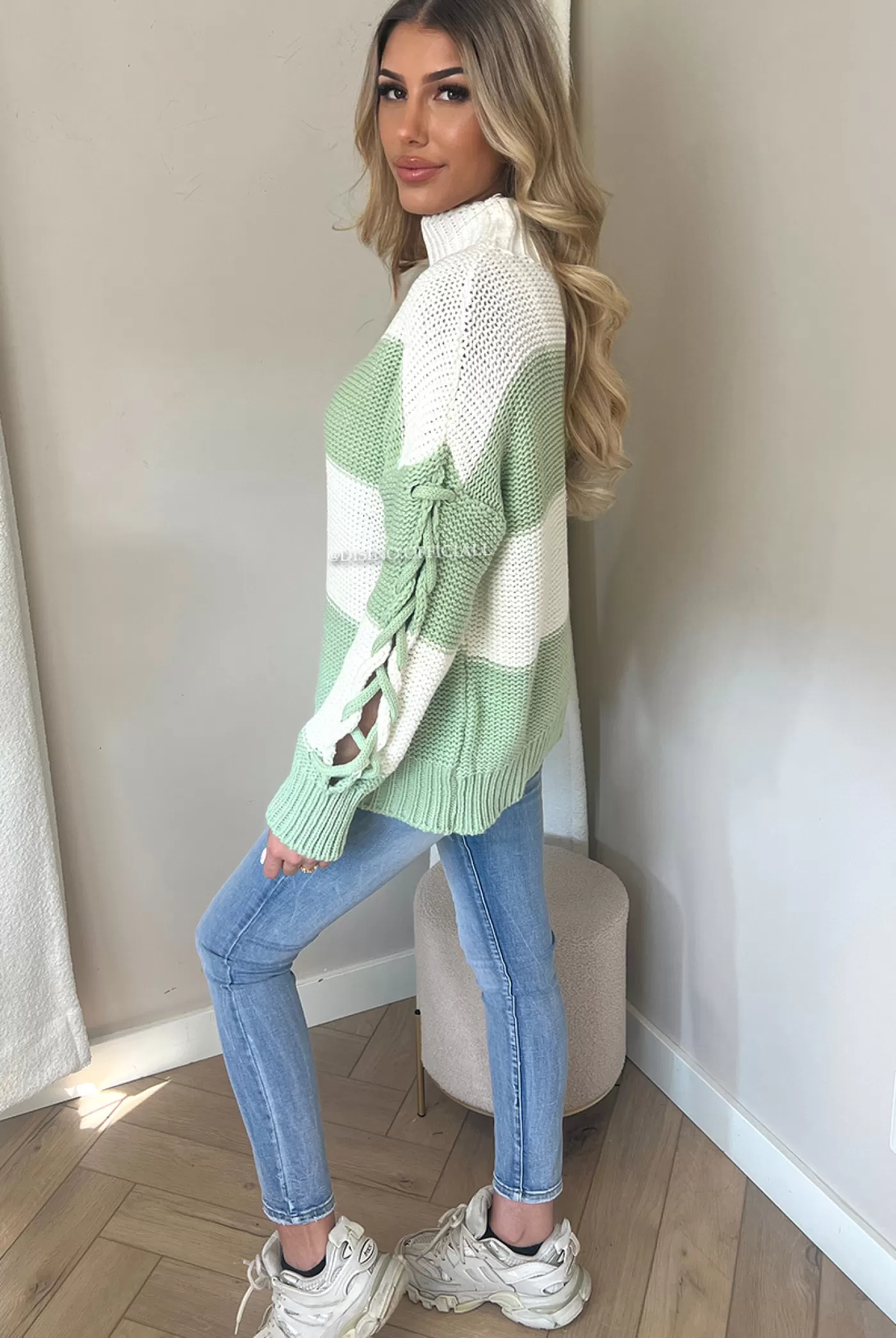 DISINO Mint Green - 'Mariss' - Premium Quality Oversized Tie Up Knit | Vrouw Two Piece Set & Loungewear
