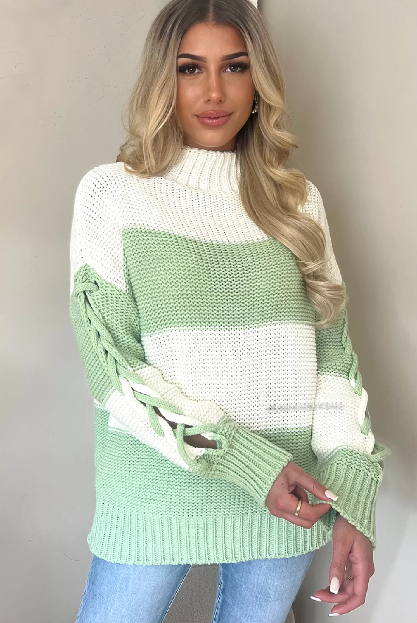 DISINO Mint Green - 'Mariss' - Premium Quality Oversized Tie Up Knit | Vrouw Two Piece Set & Loungewear
