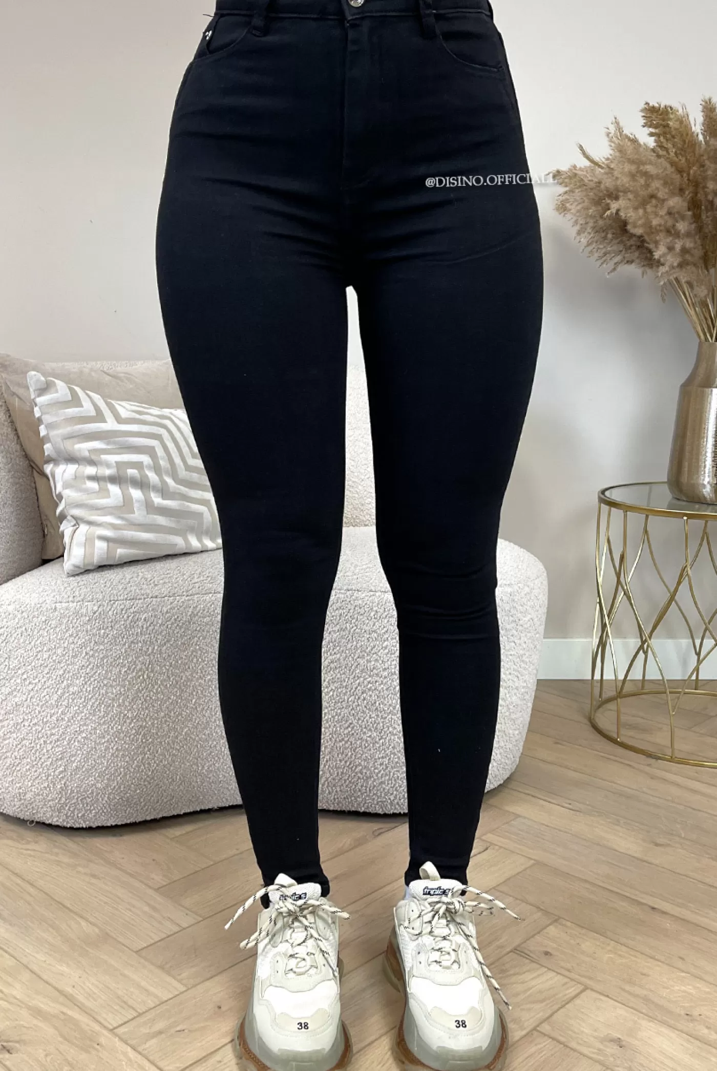 DISINO Queen Hearts Jeans - Black - Perfect Super Stretch Extra High Waist Jeans - 877 | Vrouw Jeans