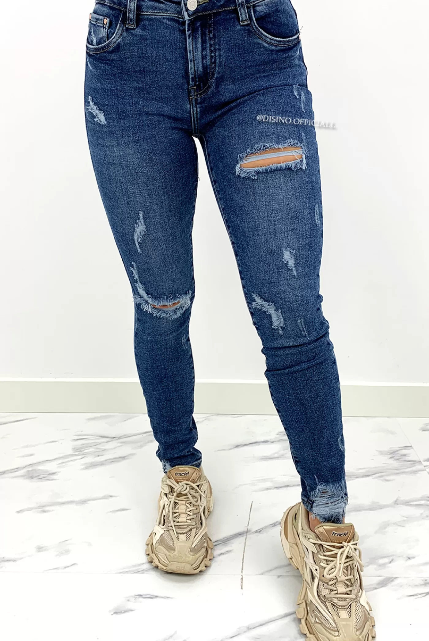 DISINO Queen Hearts Jeans - Blue - High Waist Skinny Destroyed - 692 | Vrouw Jeans