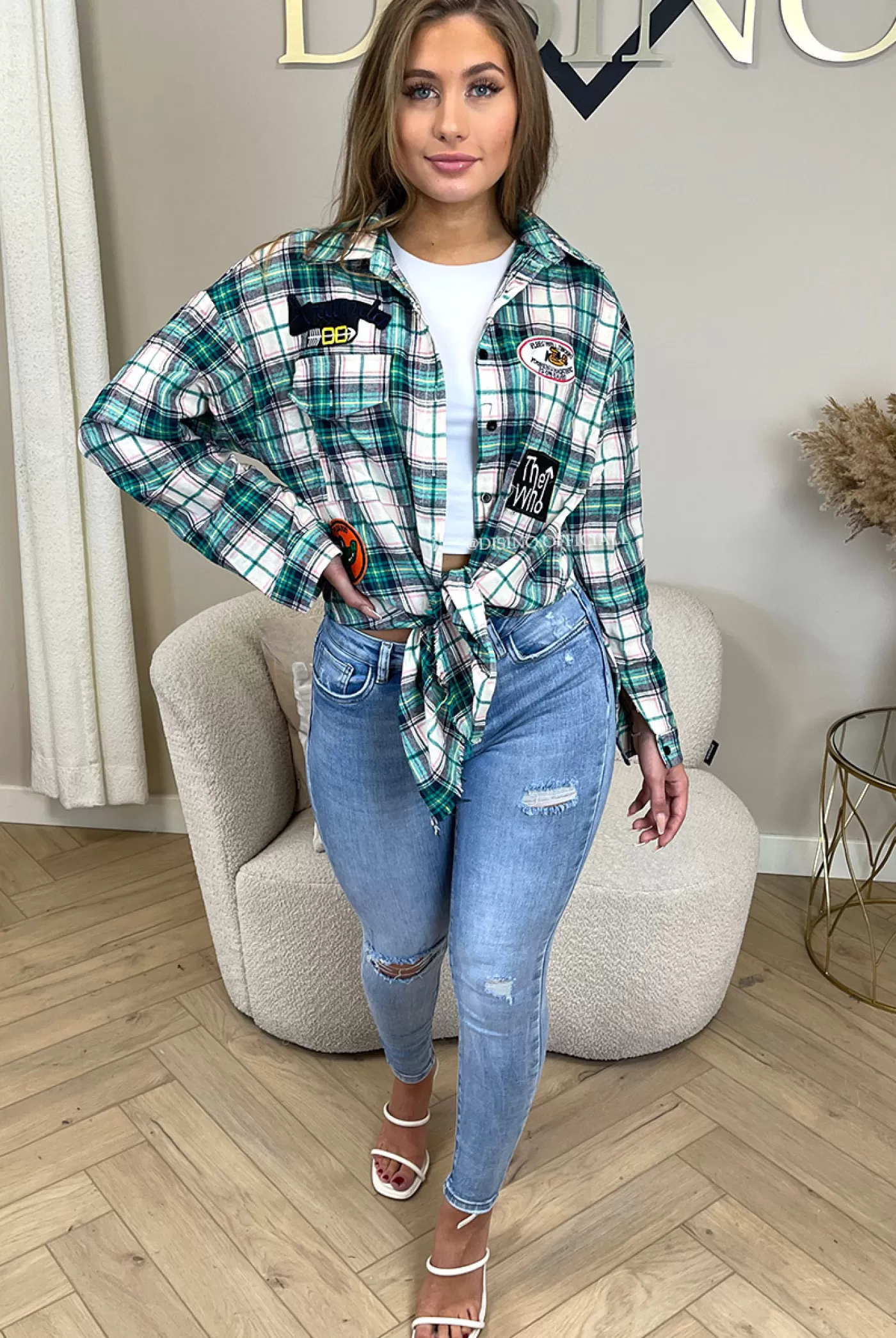 DISINO Queen Hearts Jeans - Light Blue - Extra High Waist Super Stretch Jeans - 1025 | Vrouw Jeans