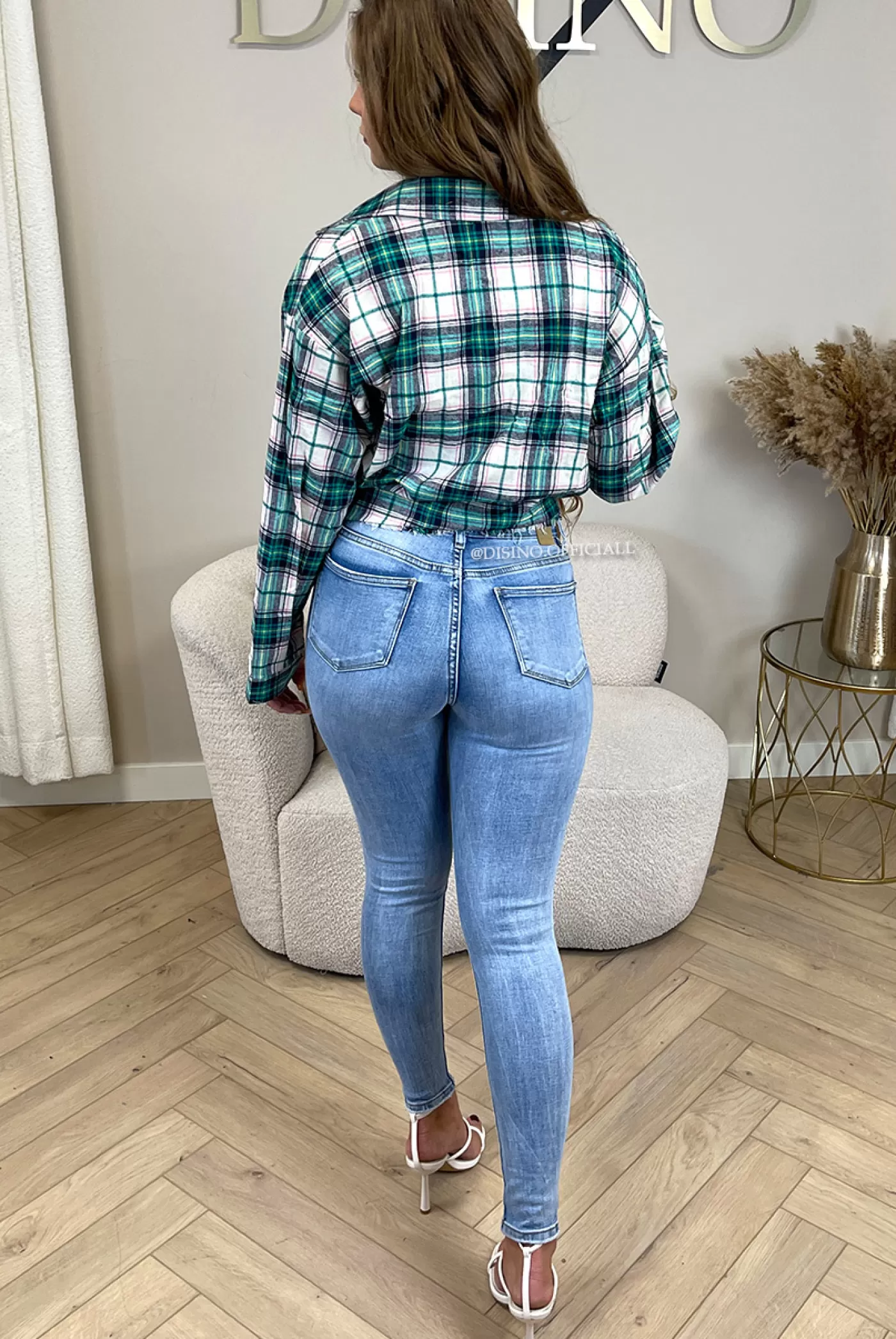 DISINO Queen Hearts Jeans - Light Blue - Extra High Waist Super Stretch Jeans - 1025 | Vrouw Jeans