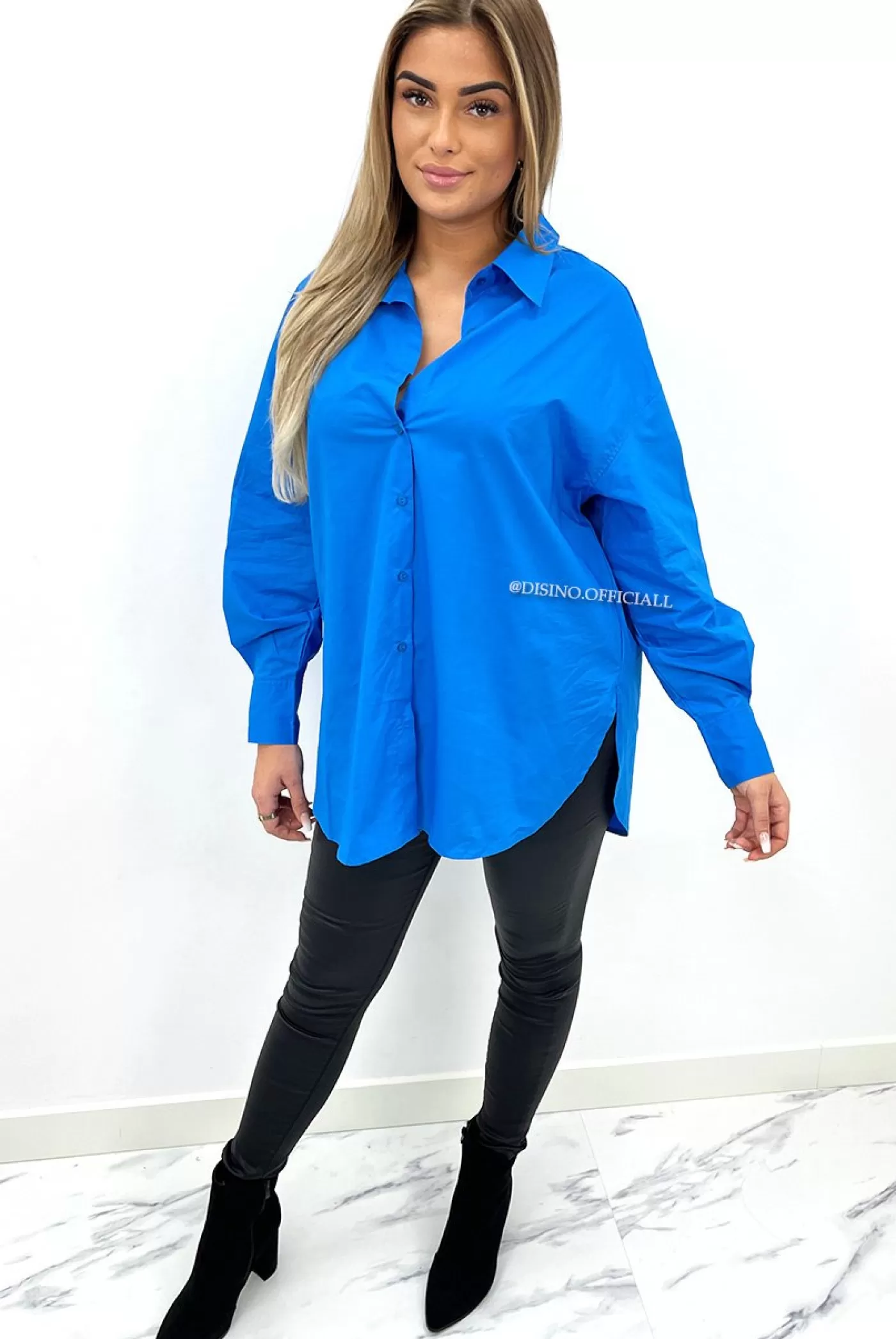 DISINO Royal Blue - 'June' - Premium Quality Oversized Blouse | Vrouw Blouses