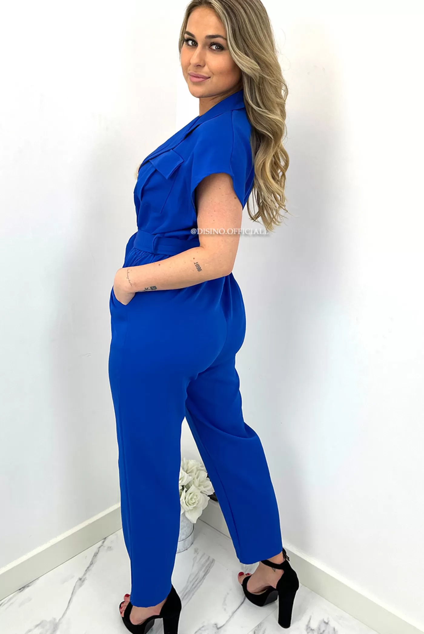 DISINO Royal Blue - 'Soof' - Cargo Jumpsuit | Vrouw Jumpsuits & Playsuits