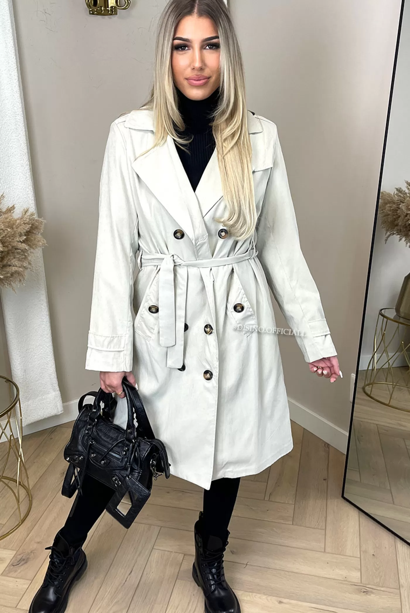 DISINO Sand - 'Letitia' - Premium Quality Trench Coat | Vrouw Clothing