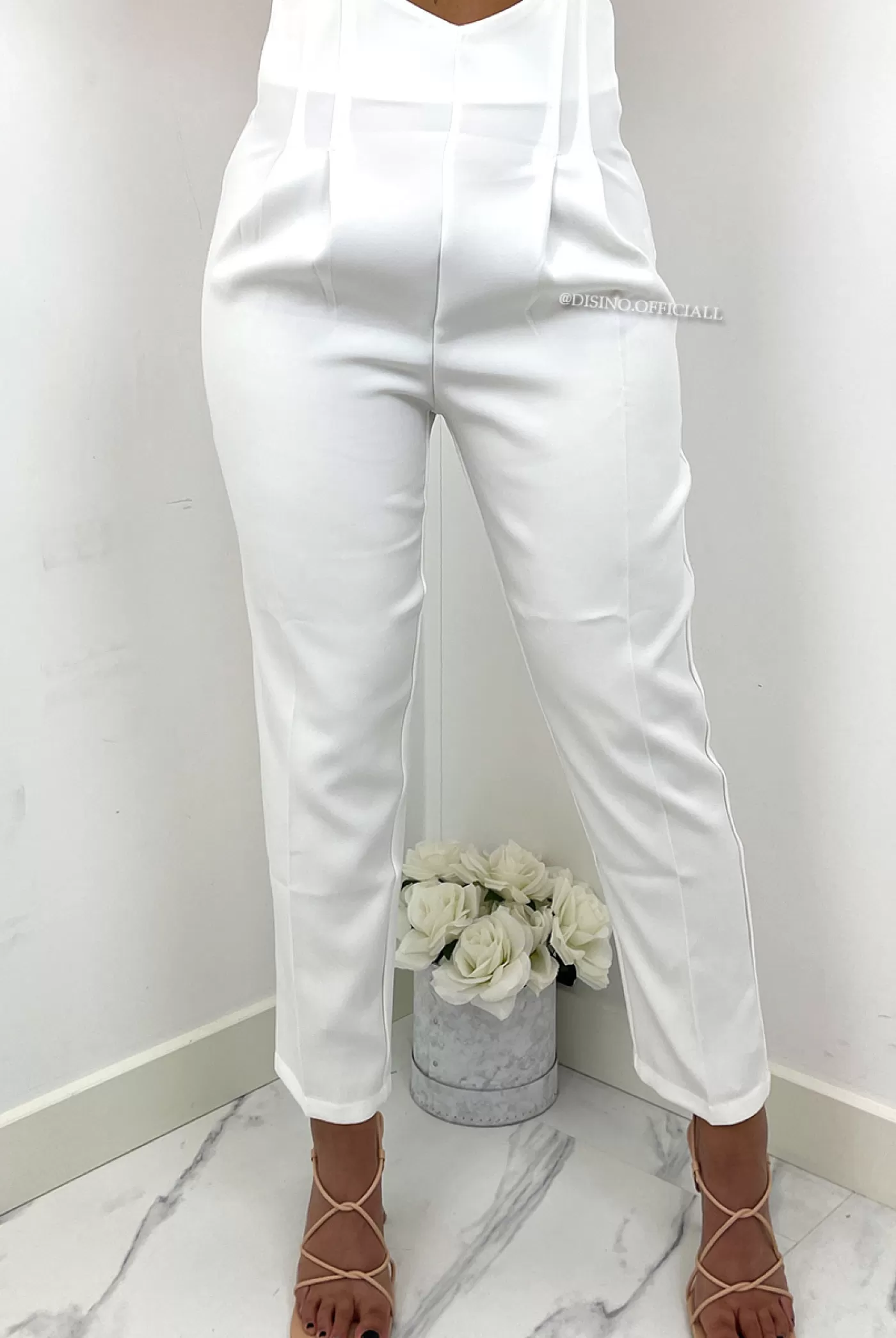 DISINO White - 'Delana' - Extra High Waist Corset Pantalon | Vrouw Trousers & Pants