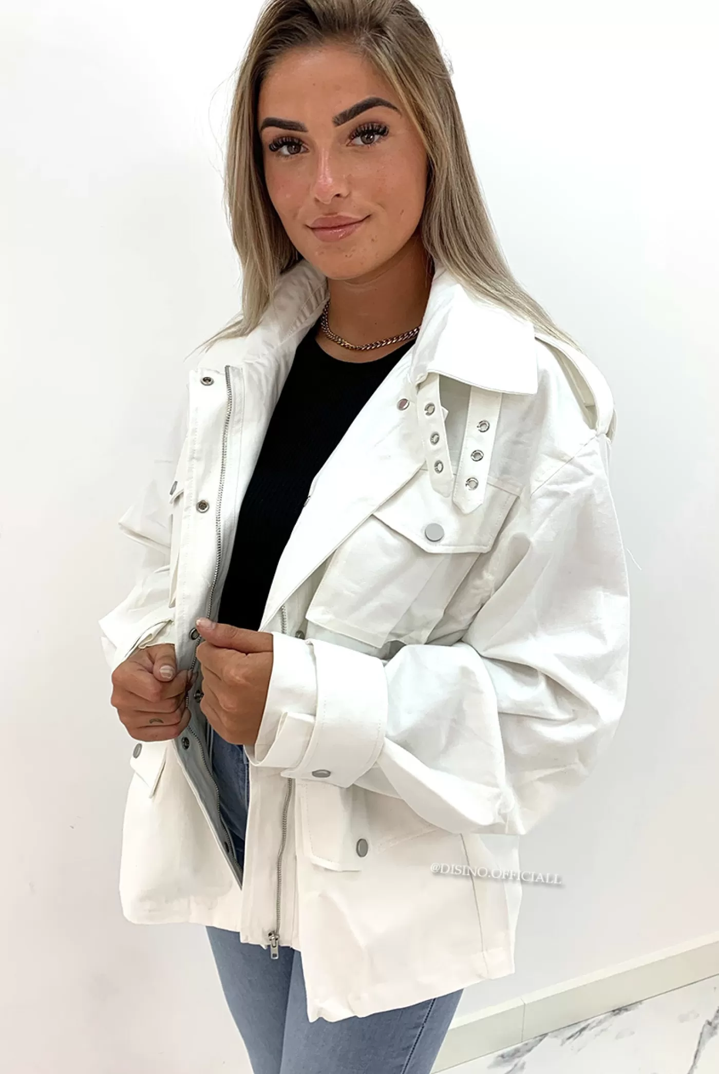 DISINO White - 'Evaa' - Premium Quality Oversized Trench Coat | Vrouw Clothing