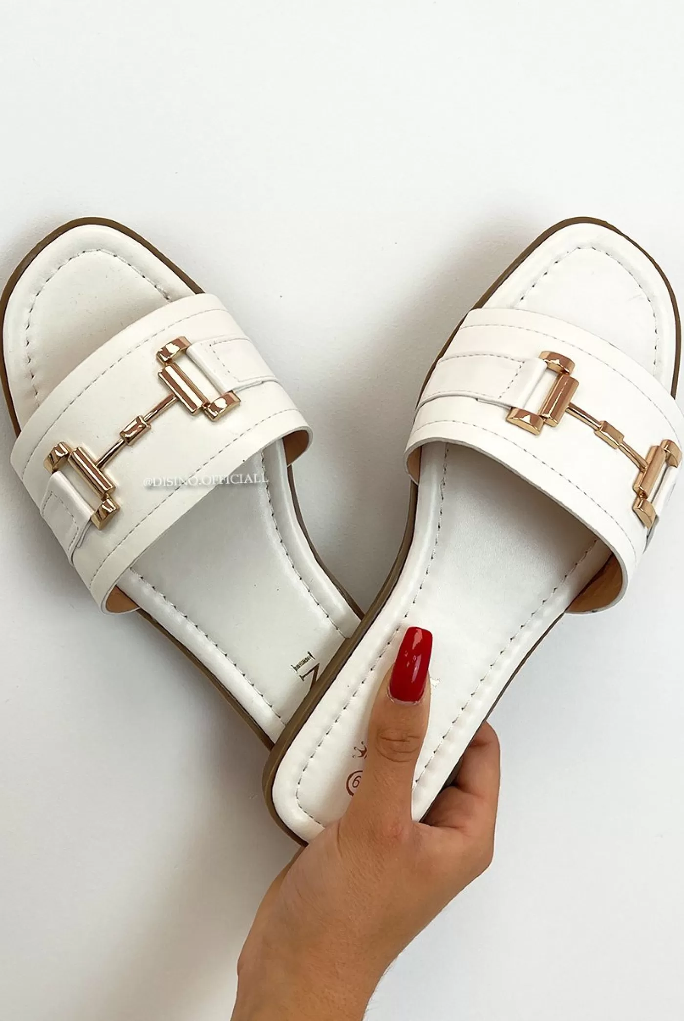 DISINO White - 'Jenny Sliders' - Inspired Slippers | Vrouw Sliders