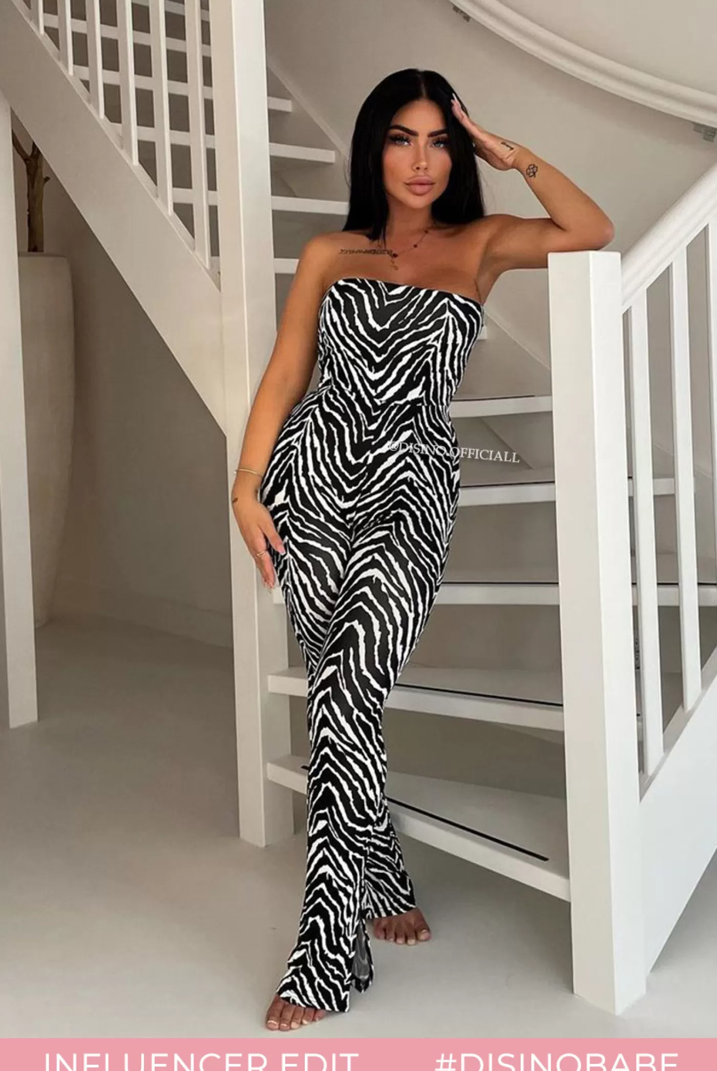 DISINO Zebra - 'Avena' - Perfect Fit Strapless Jumpsuit | Vrouw Jumpsuits & Playsuits