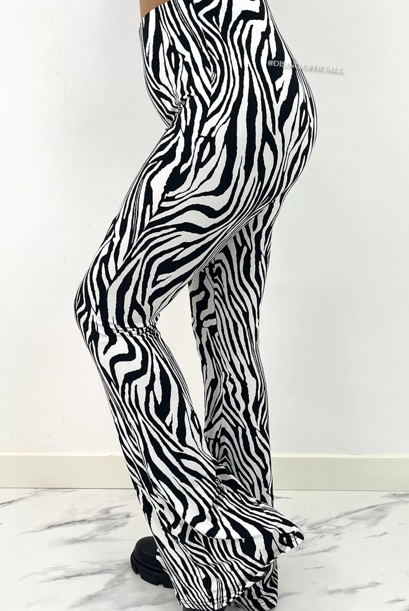 DISINO Zebra - 'Sarah Flare' - Soft Perfect Fit Leo Flared Pants | Vrouw Trousers & Pants